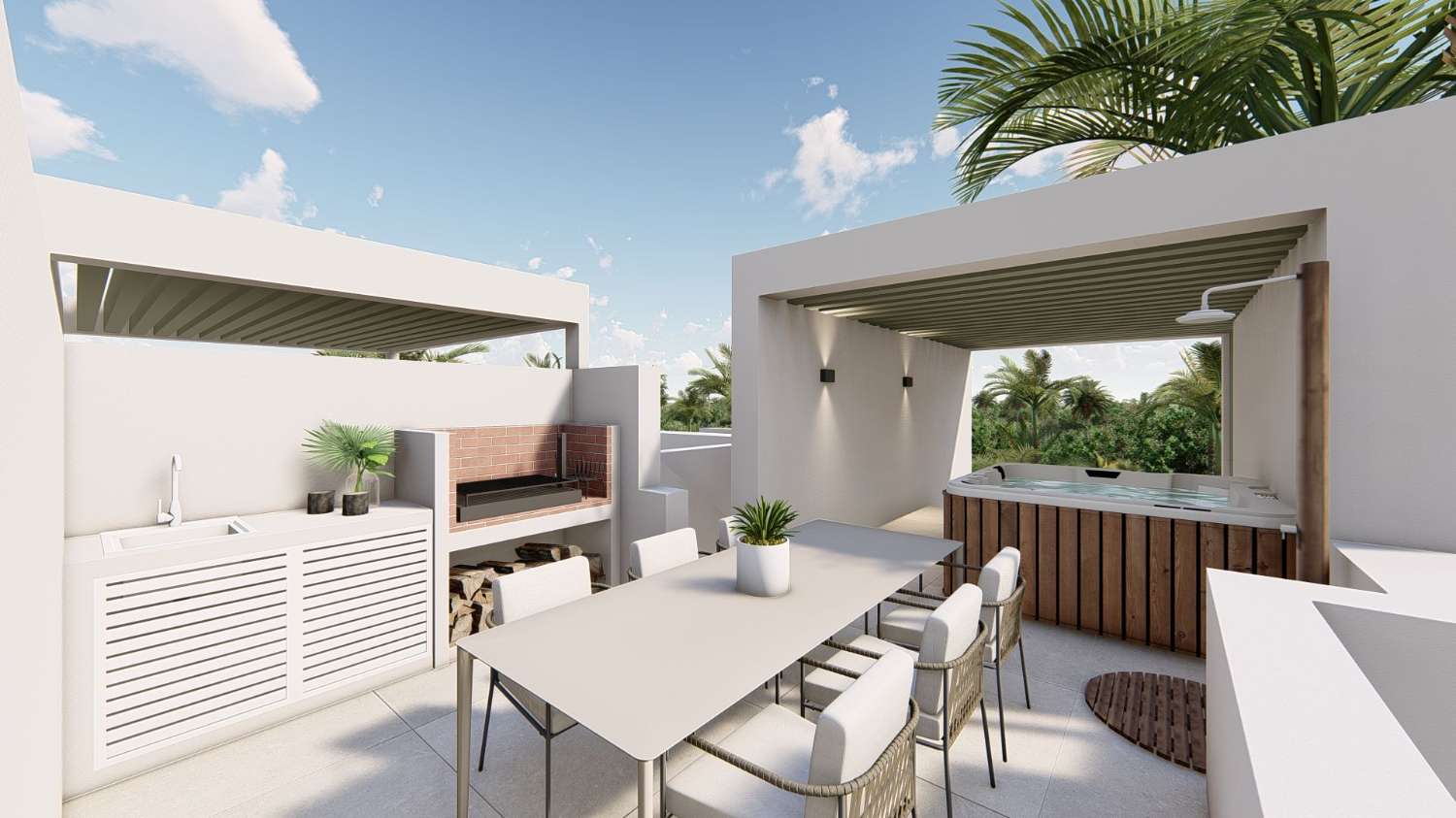 Excellentes villas de trois chambres avec terrasse sur le toit et excellente situation à Ciudad Quesada.